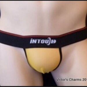 NWT One Victor's Charms/Intouch yellow Jockstrap Sz L